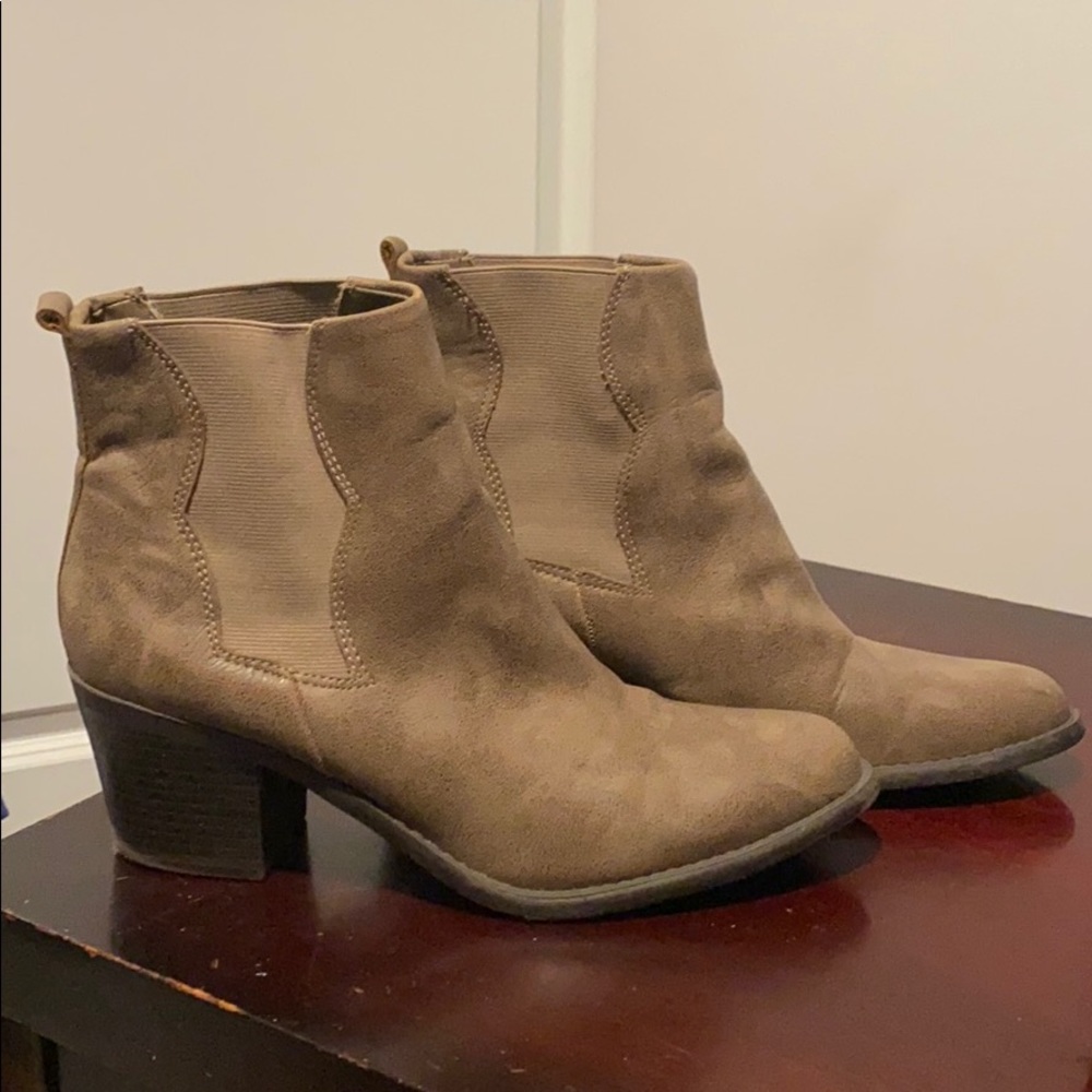 “Greige” Heeled Booties